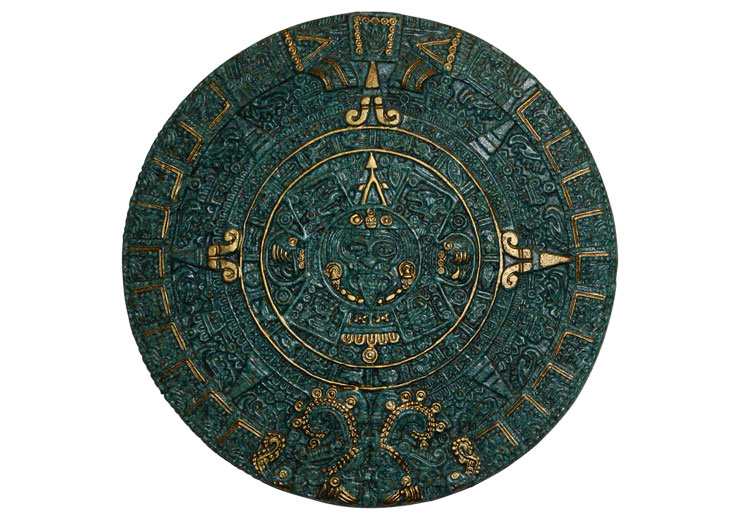 メキシコのマヤ文明で発見されたアステカカレンダーの画像